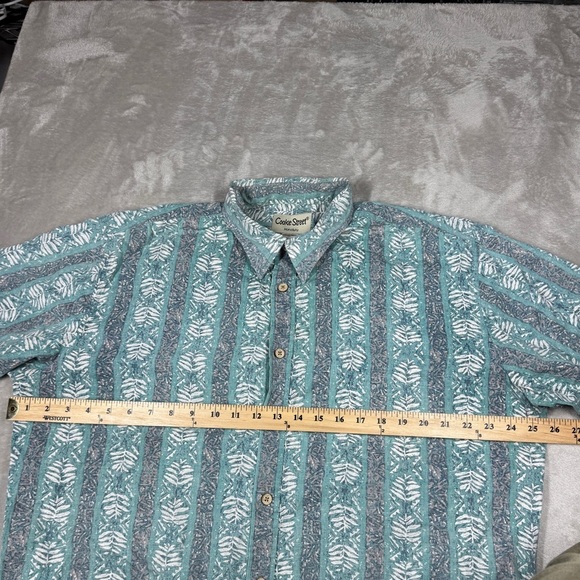 Cooke Street Honolulu Cotton Hawaiian Tropical Turquoise Button Down Shirt XL - Picture 8 of 14